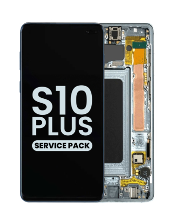 Buy the OLED assembly with frame for Galaxy S10 Plus G975 in Prism Blue service pack.