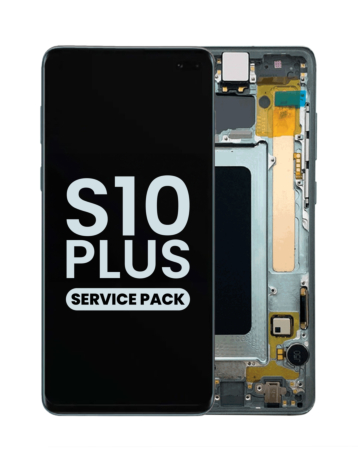 Purchase the OLED assembly with frame for Galaxy S10 Plus G975 in Prism Green service pack.