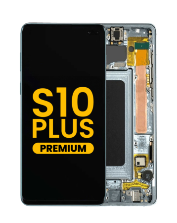 Shop the OLED assembly with frame for Galaxy S10 Plus G975 in Prism Blue, premium quality.