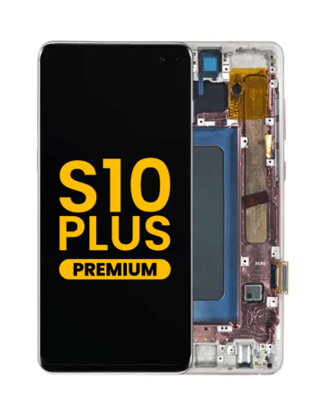 Order the OLED assembly with frame for Galaxy S10 Plus G975 in Prism White, premium quality.