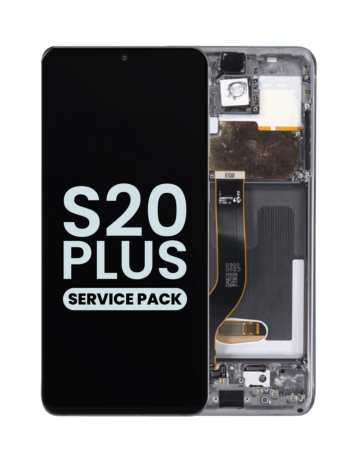 Buy the OLED Assembly with Frame for Galaxy S20 Plus G985 and G986 in Cosmic Gray, Service Pack.
