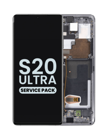 Buy the OLED Assembly with Frame for Galaxy S20 Ultra G988 in Cosmic Gray, Service Pack.