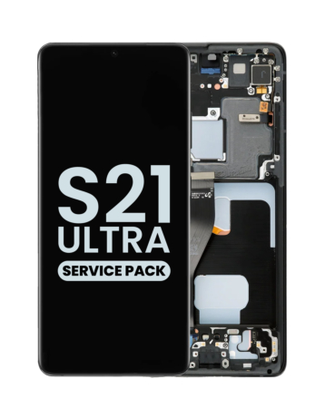 Purchase the OLED Assembly with Frame for Galaxy S21 Ultra G998 in Phantom Black, Service Pack.