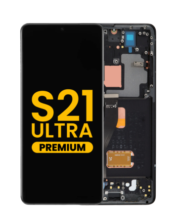 Order the OLED Assembly with Frame for Galaxy S21 Ultra 5G G998 in Phantom Black, Premium.