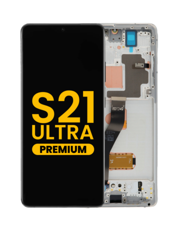 Purchase the OLED Assembly with Frame for Galaxy S21 Ultra 5G G998 in Phantom Silver, Premium.