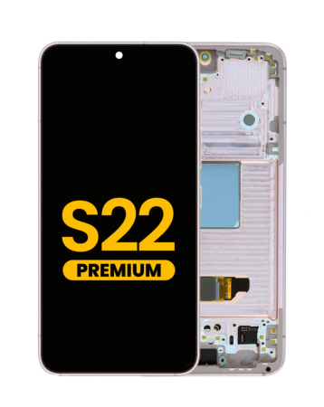 Order the OLED Assembly with Frame for the Galaxy S22 S901 in Pink Gold Premium.

