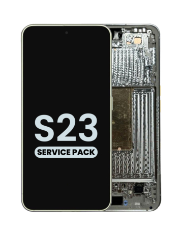 Stock up on the OLED assembly with frame for Galaxy S23 S911 in lime. Service pack.