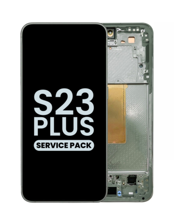 Purchase the OLED assembly with frame for Galaxy S23 Plus S916 in green. Service pack.