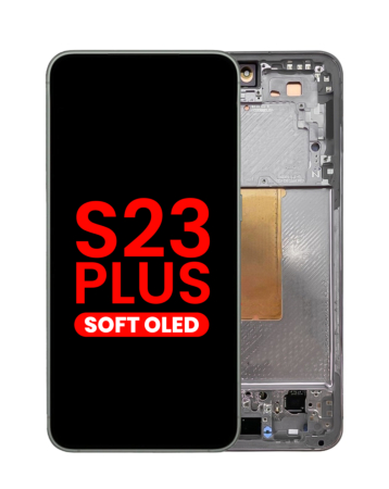 Order the OLED assembly with frame for Galaxy S23 Plus S916 in phantom black. Aftermarket OLED.