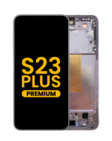 Grab wholesale deals on the OLED assembly with frame for Galaxy S23 Plus S916 in lavender. Premium quality.