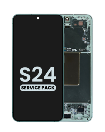 Grab the wholesale OLED Assembly with Frame for Galaxy S24 S921 in jade green, service pack.
