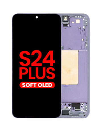 Buy the OLED Assembly with Frame for Galaxy S24 Plus S926 in cobalt violet, aftermarket OLED.
