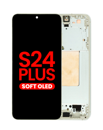 Stock up on the OLED Assembly with Frame for Galaxy S24 Plus S926 in amber yellow, aftermarket OLED.
