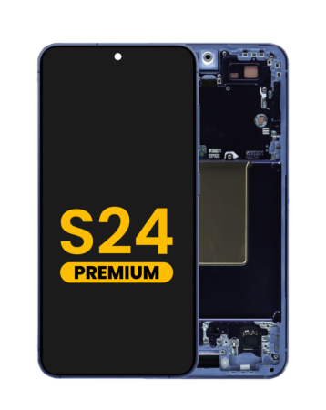 Order the OLED Assembly with Frame for Galaxy S24 S921 in cobalt violet, premium edition.

