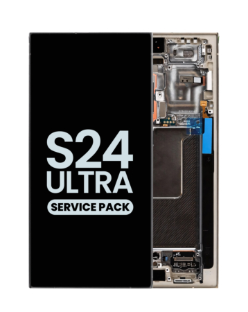 Buy the OLED Assembly with Frame for Galaxy S24 Ultra S928 in Titanium Gray, Service Pack.
