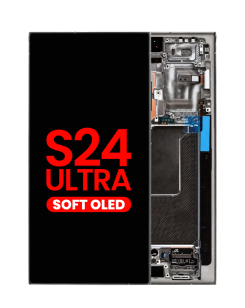 Order the OLED Assembly with Frame for S24 Ultra S928 in black titanium, aftermarket OLED.
