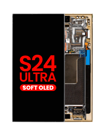 Purchase the OLED Assembly with Frame for S24 Ultra S928 in titanium yellow, aftermarket OLED.

