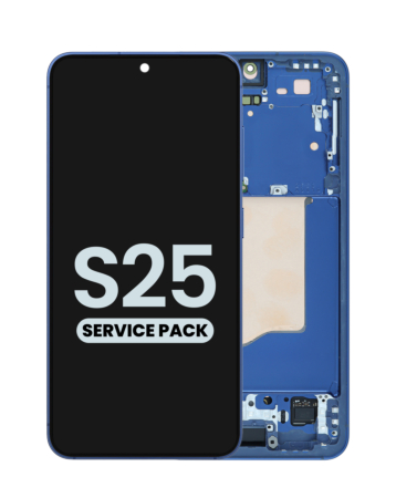 Purchase the OLED Assembly with frame for Galaxy S25, model S931, in navy, service pack.