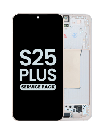 Buy the OLED Assembly with Frame for Galaxy S25 Plus, model S936, in pinkgold, service pack.