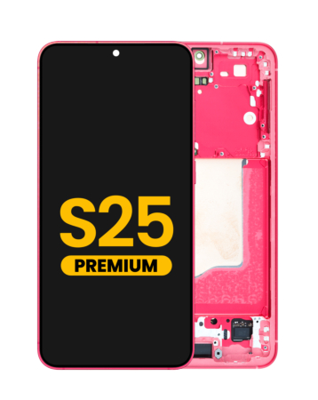 Grab the wholesale deals on the OLED Assembly with frame for Galaxy S25, model S931, in coral red, premium quality.
