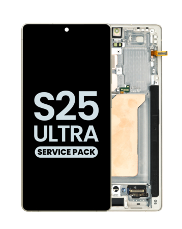 Stock up on the OLED Assembly with Frame for Galaxy S25 Ultra, model S938, in titanium pinkgold, service pack.