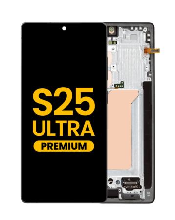 Order the OLED Assembly with Frame for Galaxy S25 Ultra, model S938, in titanium black, premium quality.