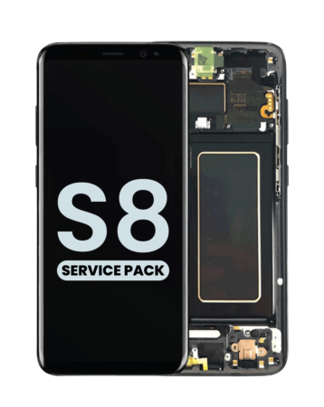 Purchase the OLED assembly with frame for Galaxy S8 G950 in Midnight Black, service pack.