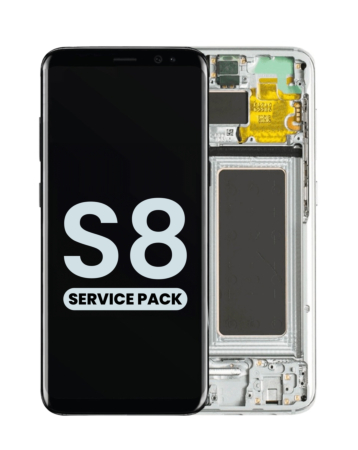 Purchase the OLED assembly with frame for Galaxy S8 G950 in Arctic Silver, service pack.