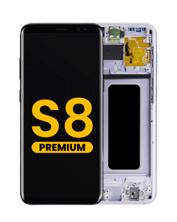 Buy the OLED assembly with frame for Galaxy S8 G950 in Orchid Gray, premium.
