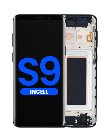Buy the LCD assembly with frame for Galaxy S9 G960 in Midnight Black, aftermarket Incell.