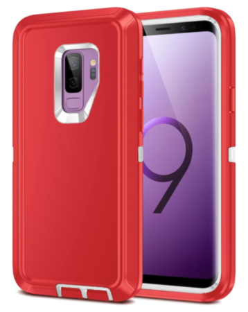 Heavy Duty Case for Galaxy S9 (RED & WHITE) (Only Ground Shipping)