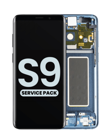 Buy the OLED assembly with frame for Galaxy S9 G960 in Coral Blue, service pack.