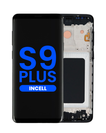 Purchase the LCD assembly with frame for Galaxy S9 Plus G965 in Midnight Black, aftermarket Incell.
