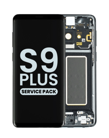 Purchase the OLED assembly with frame for Galaxy S9 Plus G965 in Midnight Black, service pack.