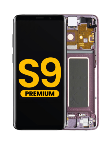 Order the OLED assembly with frame for Galaxy S9 G960 in Lilac Purple, premium.