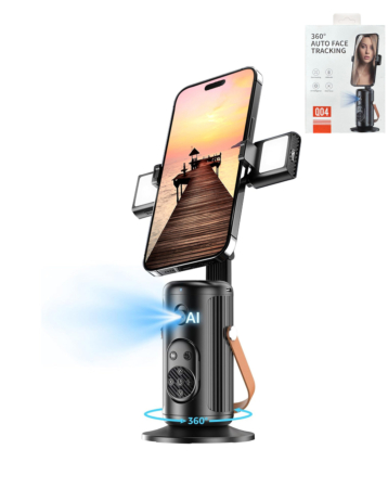 Auto Face Tracking Selfie Stick Tripod - (BLACK) (Only Ground Shipping)