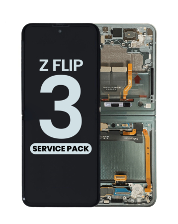 OLED Assembly with Frame for Galaxy Z Flip 3 F711 (GREEN) (US and International) (Service Pack)