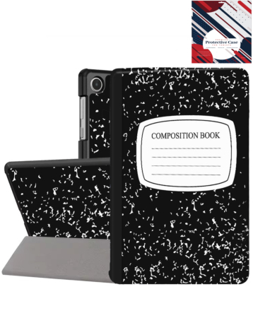 Old Style Notebook Design Case - Composition Book for Galaxy Tab A9 Plus 2023 (11") / Tab A11 Plus 2025 (11") (Only Ground Shipping)
