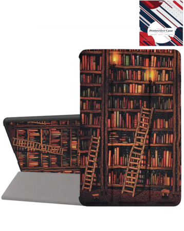 Old Style Notebook Design Case - Library for Galaxy Tab S9 / Tab S9 FE / Tab S10 FE / Tab S10 Lite (Only Ground Shipping)