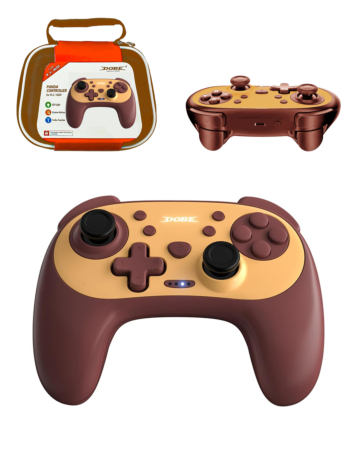 Dobe Racoon Style Wireless Controller with Protective Case for Switch / PC / PlayStation 3 / 4 (Yellow / Brown) (Only Ground Shipping)