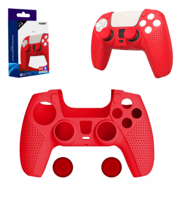 Dobe Controller Silicon Case (RED) for PlayStation 5 (Dual Sense) Wireless Controller (Only Ground Shipping)