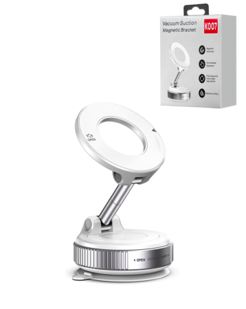 360° Adjustable Vacuum Suction Car Phone Holder for Magsafe - WHITE (Only Ground Shipping)