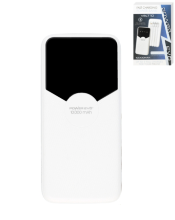 VOLT10 Power Bank with Built-in Cables (10000mAh) (WHITE) (Only Ground Shipping)