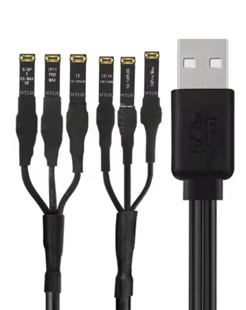 WYLIE 3A 6-Ports USB Power Boot DC Power Supply Test Cable for iPhone 8 to 16 Pro Max