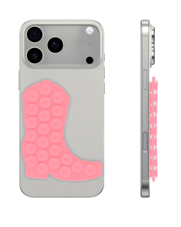 Cowboy Boot Silicone Suction Cup Phone Holder - PINK (Only Ground Shipping)