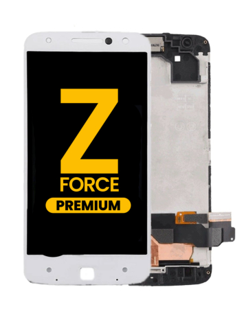 LCD Assembly with Frame for Motorola Moto Z Force (XT1650-02) (WHITE) (Premium)
