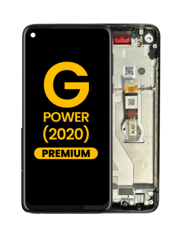 LCD Assembly with Frame for Motorola Moto G Power (XT2041-4 / XT2041-6 / XT2041-7 / XT2041-DL) (SMOKE BLACK) (Premium)