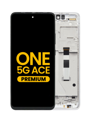 LCD Assembly with Frame for Motorola One 5G Ace (XT2113-1 / 2) (SILVER) (Premium)