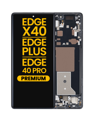 OLED Assembly with Frame for Motorola Edge X40 5G (XT2301-5 / 2023) / Edge Plus (XT2301-1 / 2023) / Edge 40 Pro (XT2301-4 / 2023) (BLACK) (Premium)