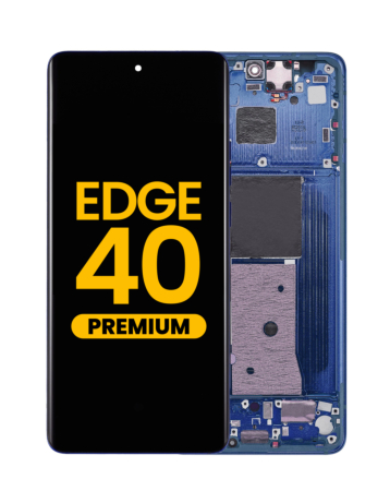 OLED Assembly with Frame for Moto Edge 40 (XT2303-3 / 2023) (LUNAR BLUE) (Premium)